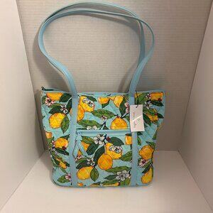 🌸 Vera Bradley Small Trimmed Vera Tote – Lemon Grove Print (NWT, MSRP $115)